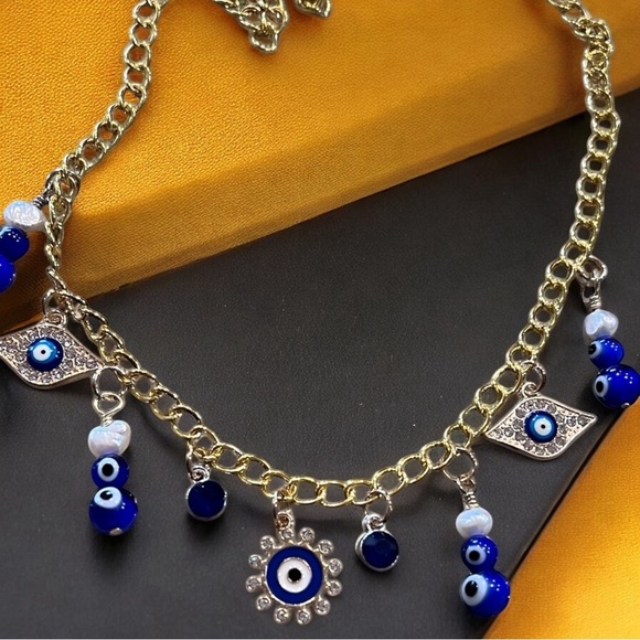 Evil eye charm necklace. 19” - Picture 1 of 16